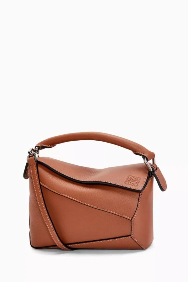 Mini Puzzle Bag in Classic Calfskin - Brown