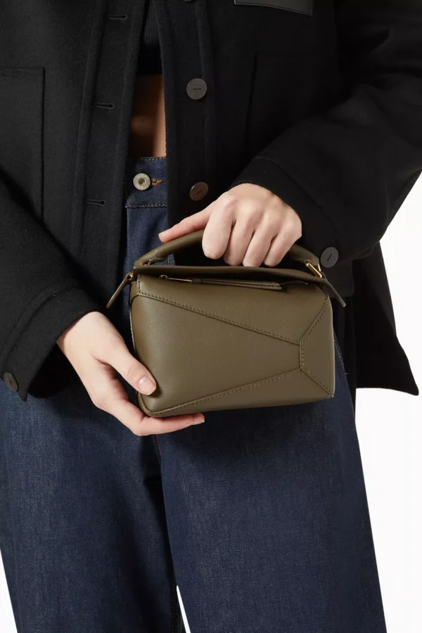 Mini Puzzle Edge Bag in Classic Calfskin - Green - Image 5