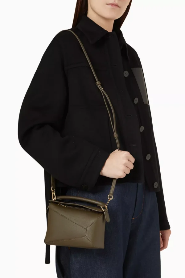 Mini Puzzle Edge Bag in Classic Calfskin - Green - Image 2