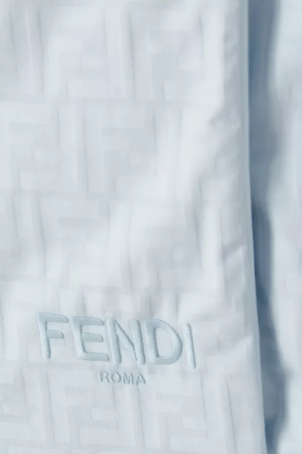Logo Sleeping Bag in Cotton Jacquard - Blue - Image 4