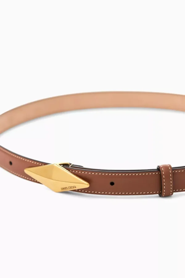 Diamond Clasp Belt in Leather