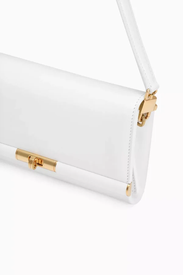 Marlene Wallet Shoulder Bag in Calf Leather - White - Image 4