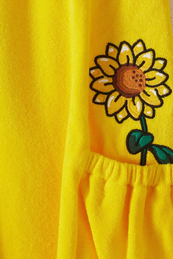 Sun Flower Embroidered Dress in Cotton Terry - Image 4