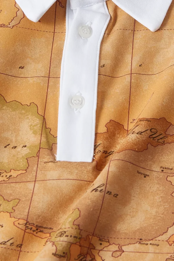Geo Polo Shirt in Cotton Jersey - Image 4