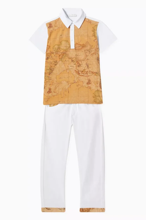 Geo Polo Shirt in Cotton Jersey - Image 2