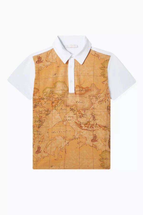 Geo Polo Shirt in Cotton Jersey