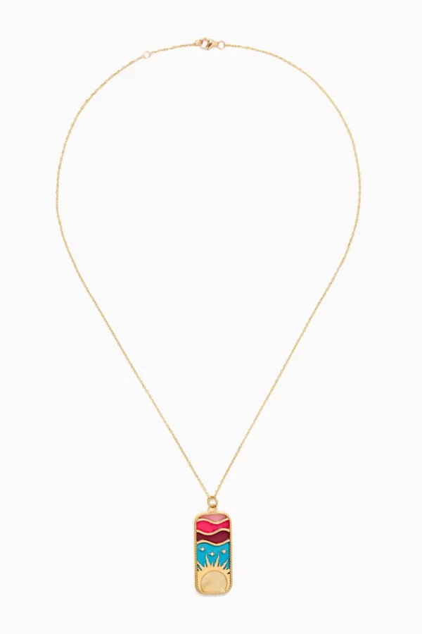 The Summer Day Enamel Pendant in 18kt Yellow Gold - Image 3