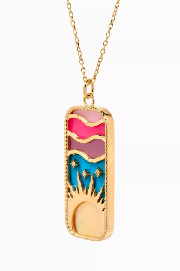 The Summer Day Enamel Pendant in 18kt Yellow Gold - Image 2