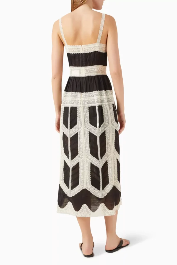 Rhiannon Lace-trim Slip Dress in Cotton - Image 3