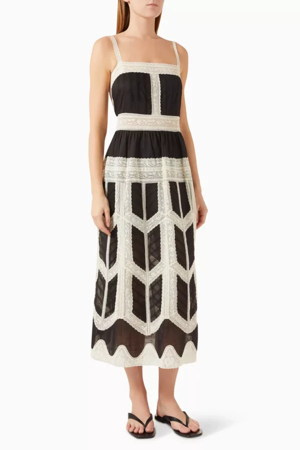 Rhiannon Lace-trim Slip Dress in Cotton