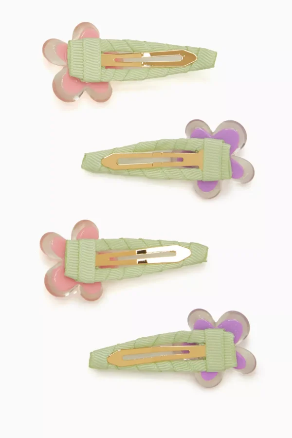 Flower Pearl Clip, Set of 4 in Satin - Image 3