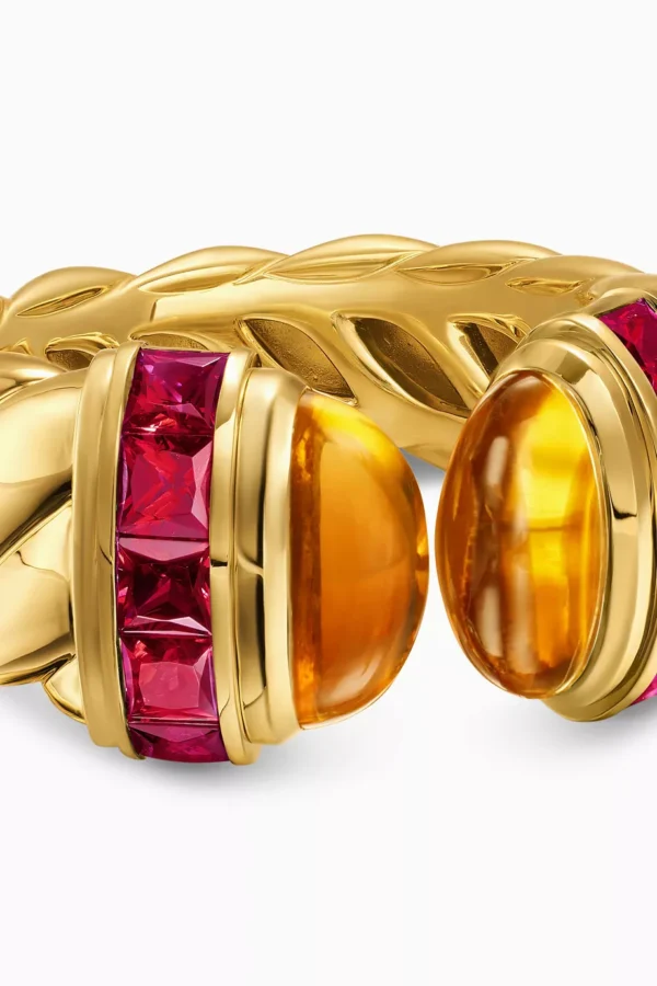Sculpted Cable Open Ring in 18kt Yellow Gold - Image 3