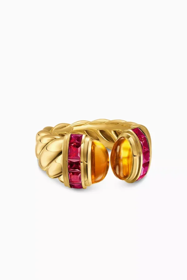Sculpted Cable Open Ring in 18kt Yellow Gold