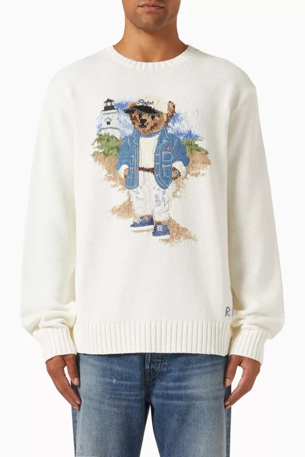 Bear Logo Sweater in Cotton-knit