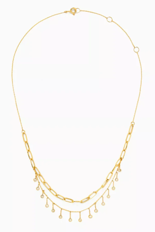 x Fozaza Bedouin Double Chain Necklace in 18kt Gold - Image 4