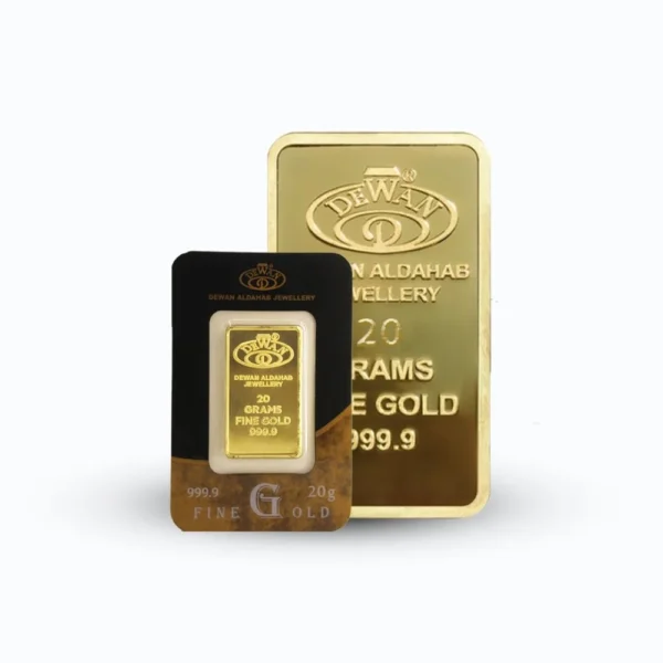 20 gram 24 karat gold bar.