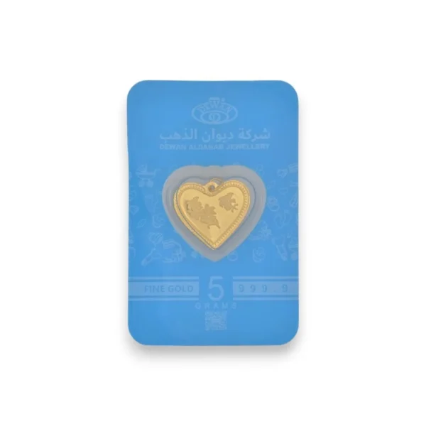 5g 24k Heart Pendant with Children's Wrap - Image 2