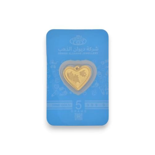 تعليقة قلب 5 جرام عيار 24 بغلاف أطفال