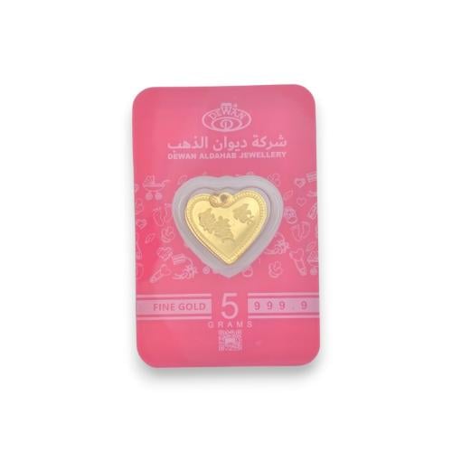 تعليقة قلب 5 جرام عيار 24 بغلاف أطفال
